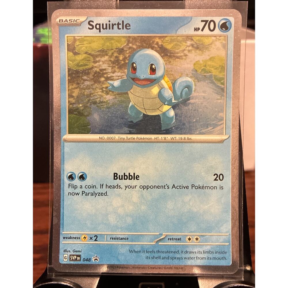 HD Swirl Cosmos Holo Squirtle 048 - Pokemon 151 Black Star Promo - MP - PK0024